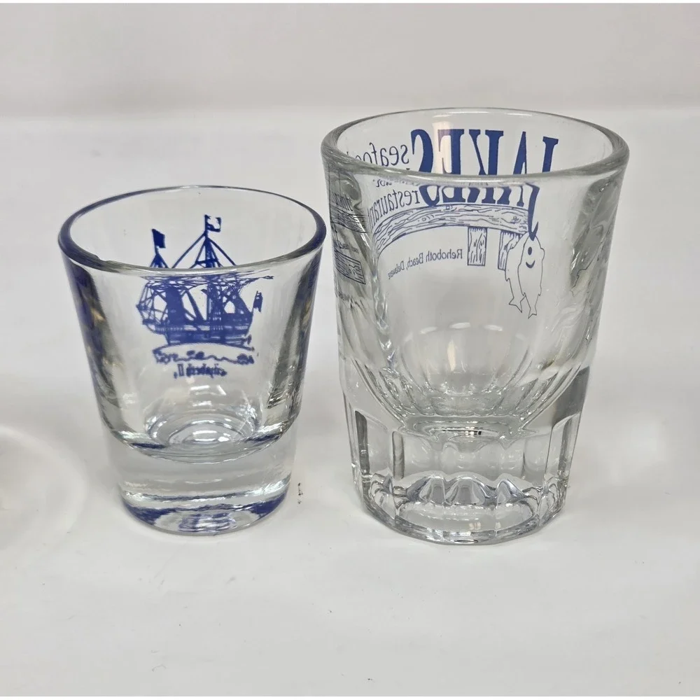 Retro Souvenir Shot Glasses Lot of 4 Ocean City MD Rehoboth Beach DE Barware